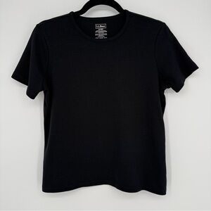 L.L. Bean Women's 100% Supima Cotton Black Short Sleeve Tee Petite Small